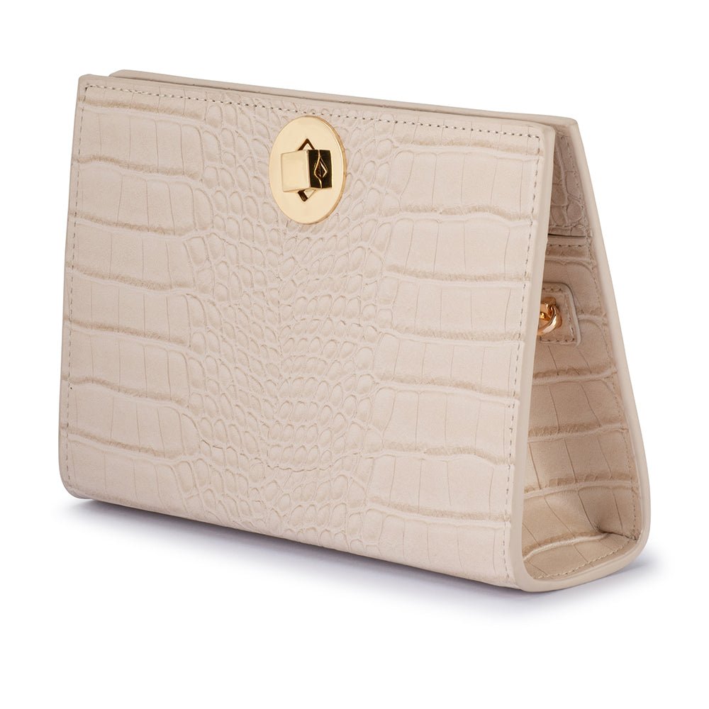 Olga Berg LUNA A-Line Clutch (Natural)