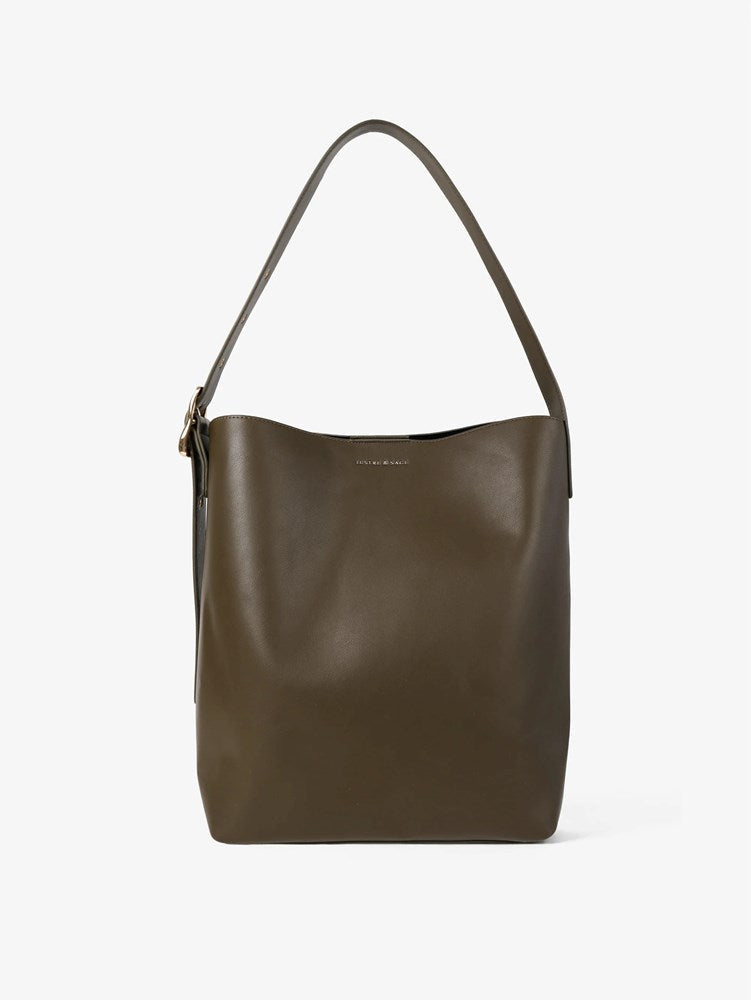 Image of Bags. Product name - Gwen Bucket Bag Olive in Olive colour by brand - Betty Basics