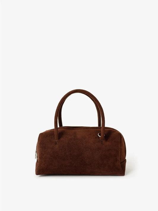 Image of Bags. Product name - Tory Suede Crossbody Bag Brown in Brown colour by brand - Betty Basics