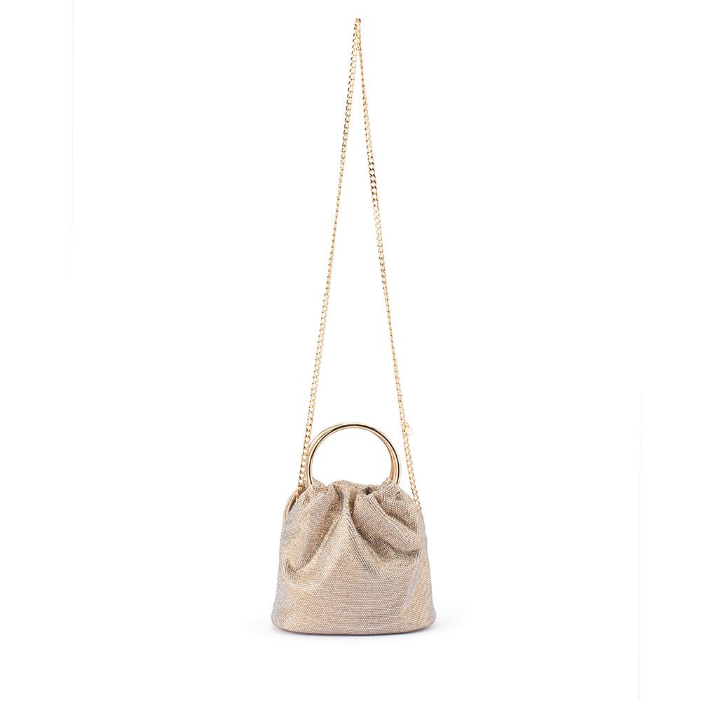 Olga Berg MABEL Crystal Top Handle (Champagne)