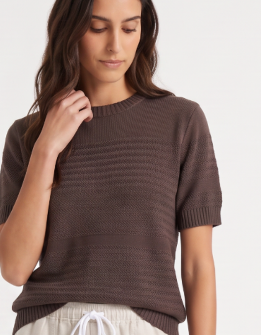 Little Lies Maddie Knit Tee (Chocolate)