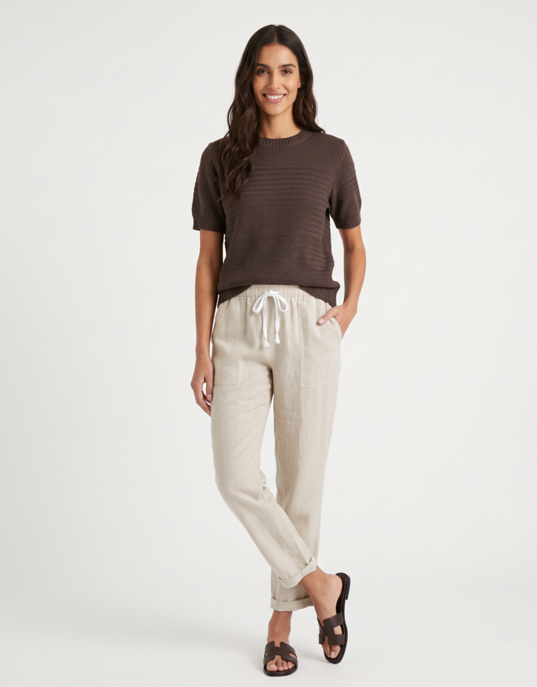 Little Lies Maddie Knit Tee (Chocolate)