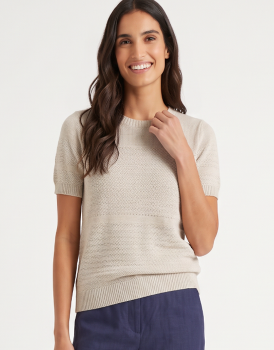 Little Lies Maddie Knit Tee (Natural)