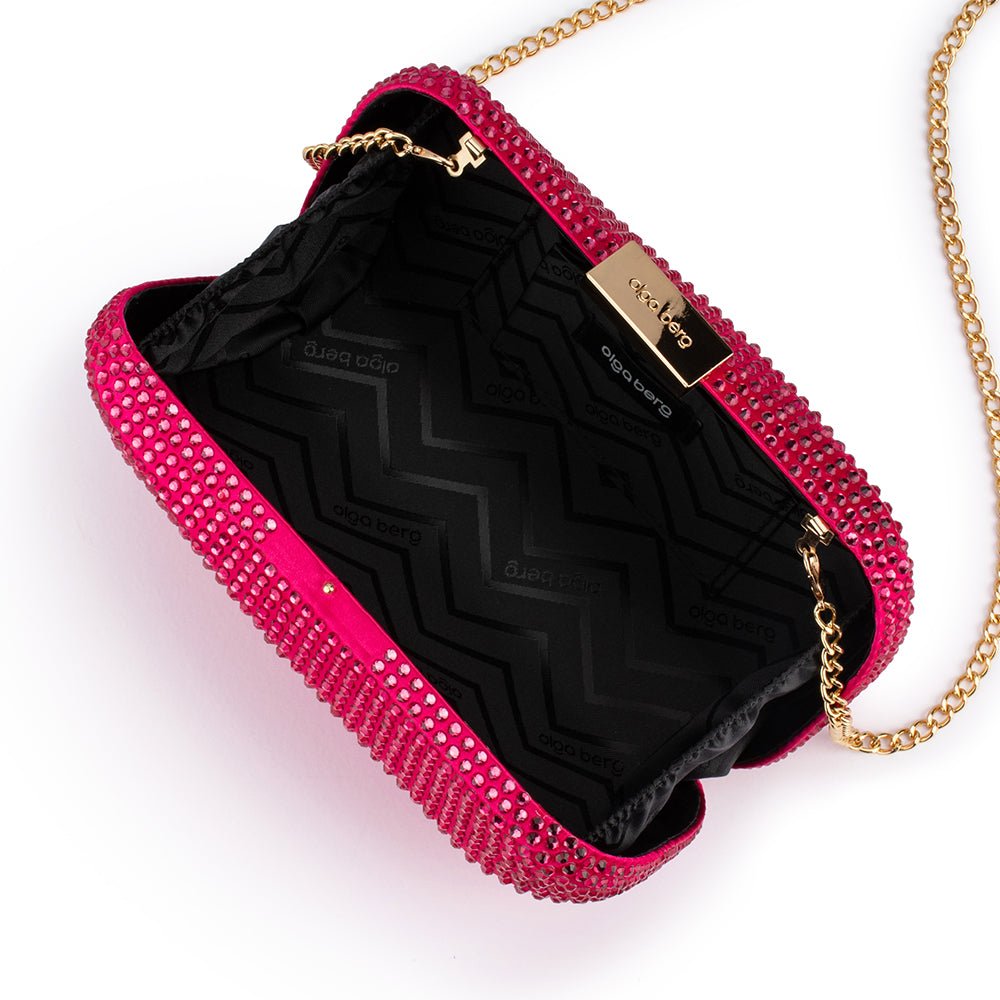 Olga Berg MAE Hotfix Clutch (Fuchsia)