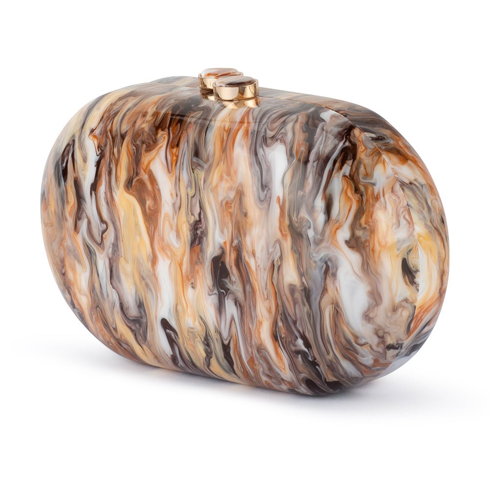 Olga Berg MAEVE Marble Clutch (Natural)