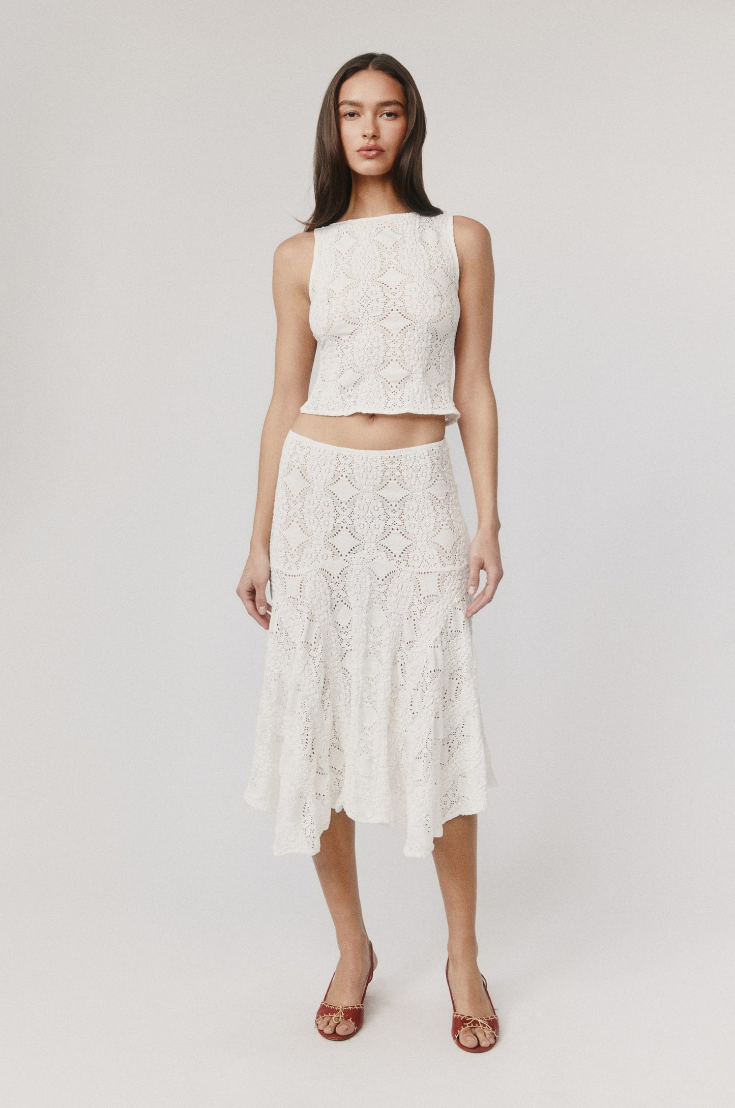 Maeve Midi Skirt (White)
