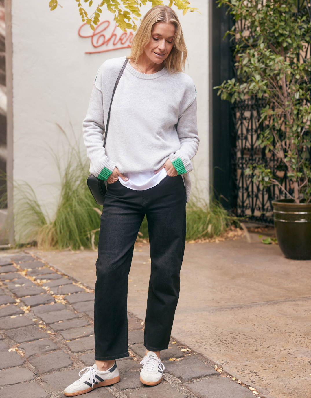 White & Co. Marais Wool Cashmere Knit (Grey Marle)