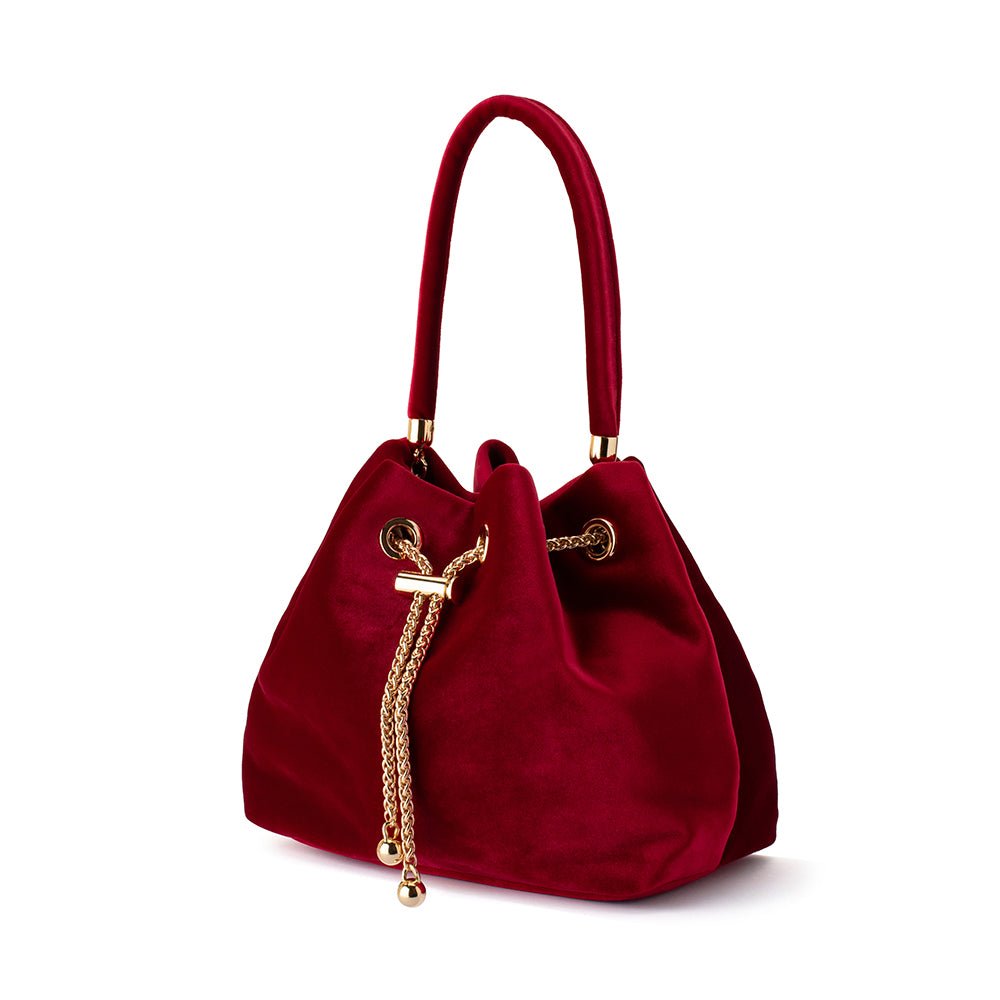 Olga Berg MARGIE Velvet Pouch (Red)