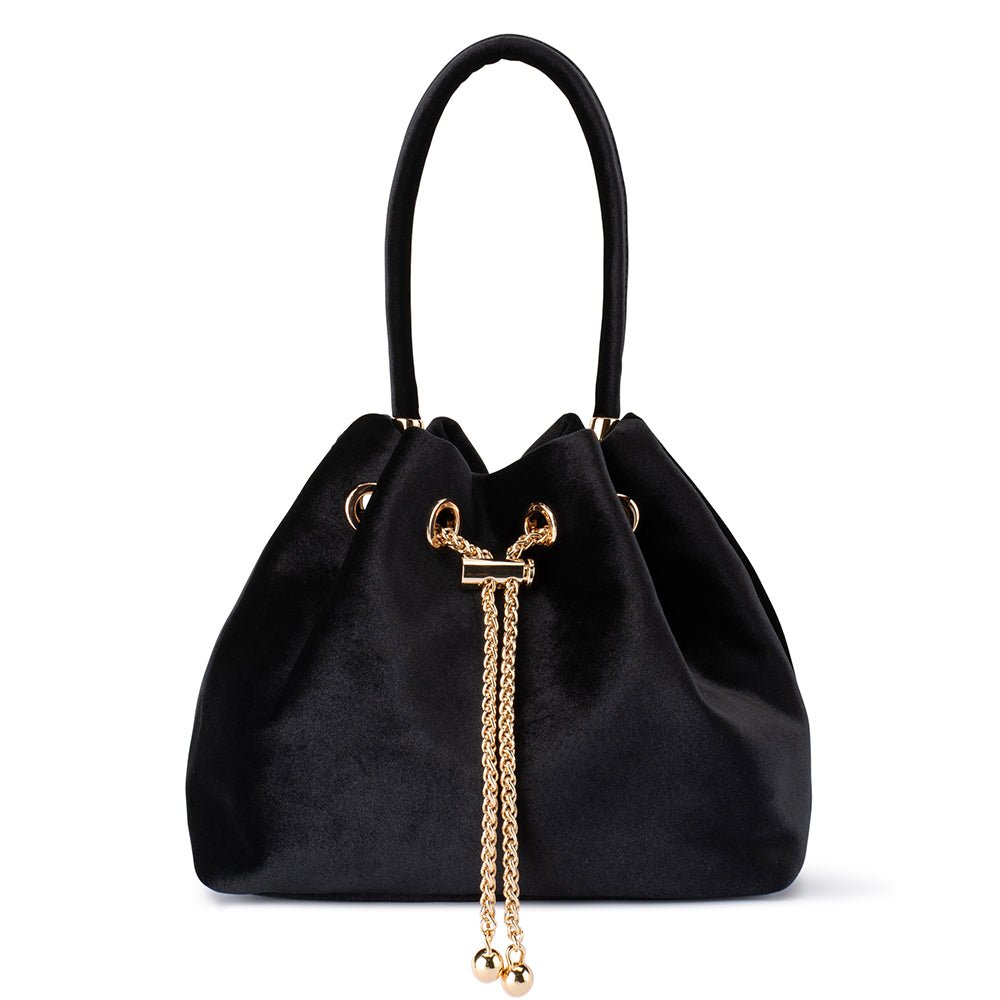 Olga Berg MARGIE Velvet Pouch (Black)