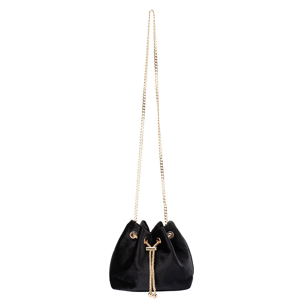 Olga Berg MARGIE Velvet Pouch (Black)