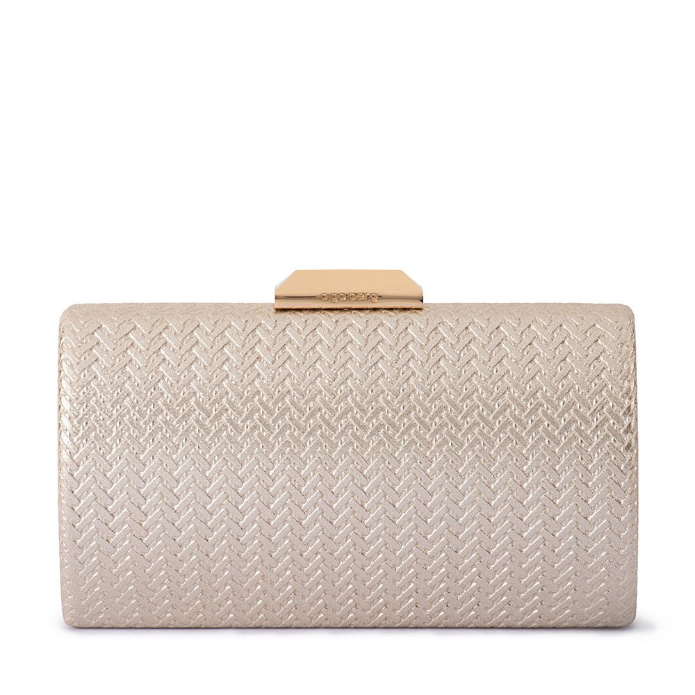 Olga Berg MARIKA Embossed Clutch (Gold)