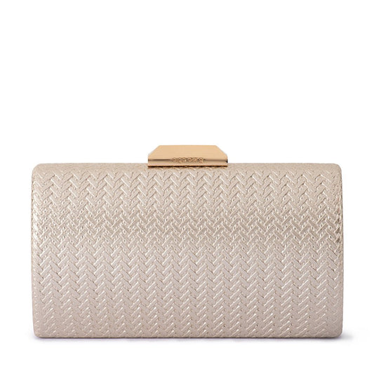Olga Berg MARIKA Embossed Clutch (Gold)