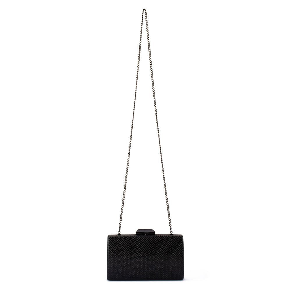 Olga Berg MARIKA Embossed Clutch (Black)