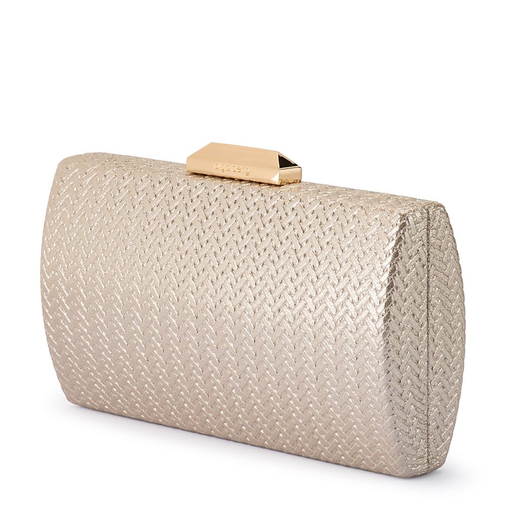 Olga Berg MARIKA Embossed Clutch (Gold)