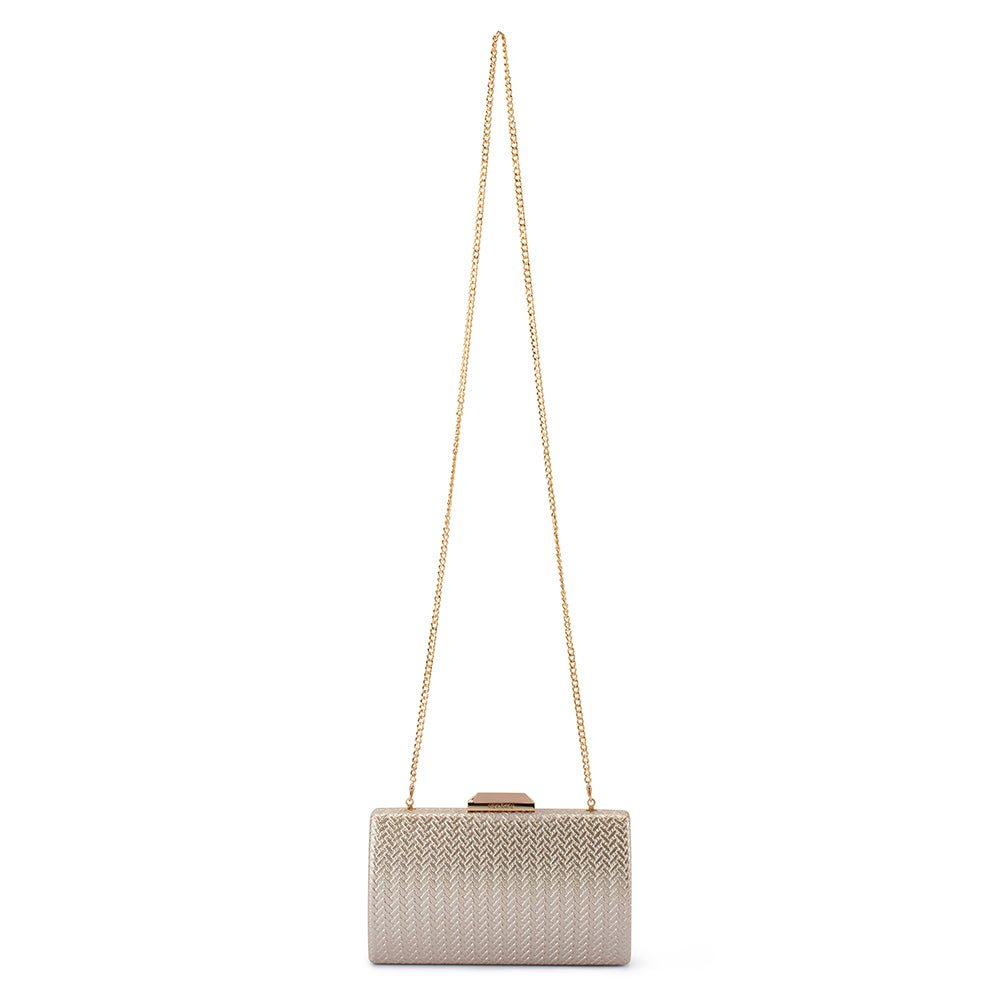 Olga Berg MARIKA Embossed Clutch (Gold)