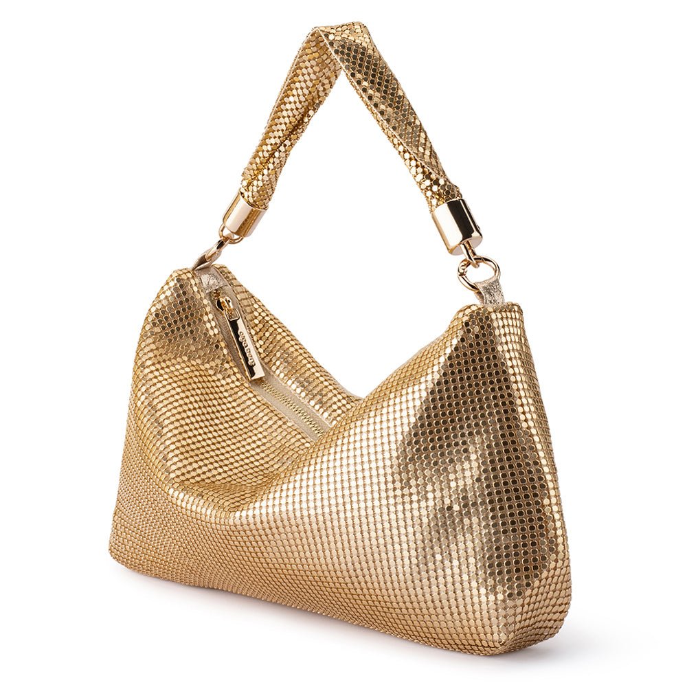 Olga Berg MARILLA Mesh Zip Top (Gold)