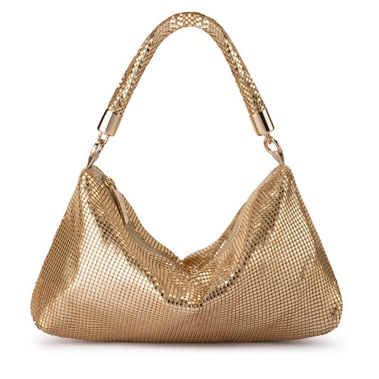 Olga Berg MARILLA Mesh Zip Top (Gold)