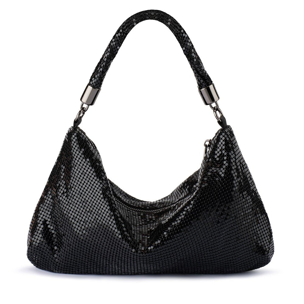 Olga Berg MARILLA Mesh Zip Top (Black)
