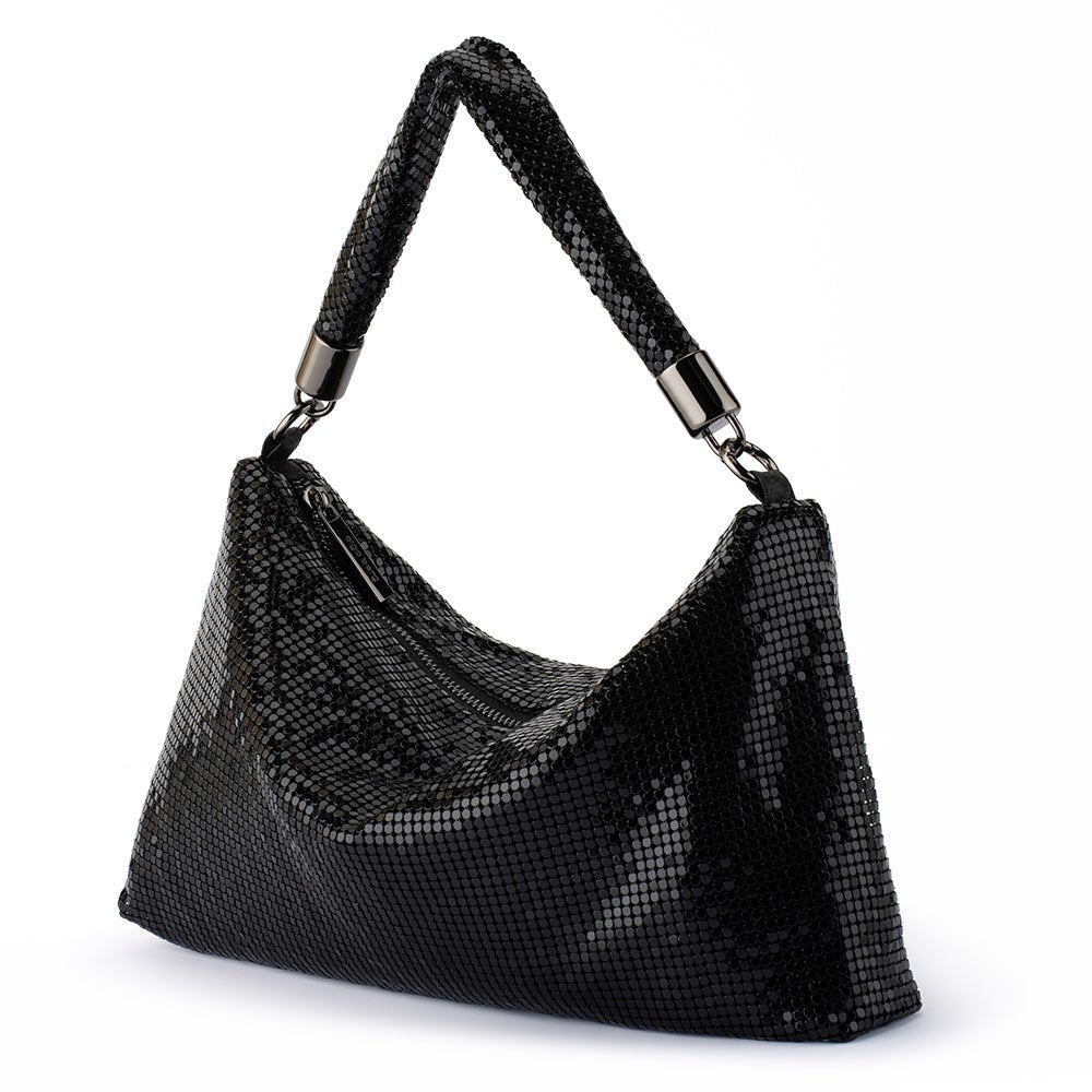 Olga Berg MARILLA Mesh Zip Top (Black)