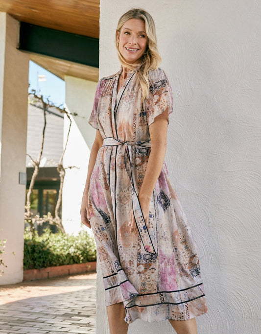 Image of Dresses. Product name - The Marrakesh Midi Dress Mosaic in Mosaic colour by brand - White & Co.