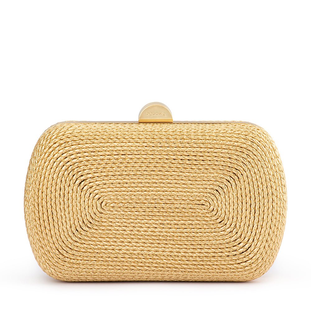 Olga Berg MARTINA Coiled Rope Clutch (Gold)