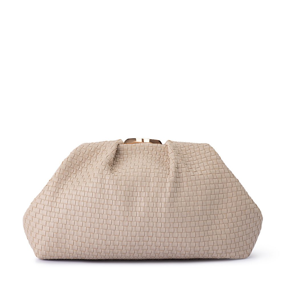 Olga Berg MARTINIQUE Woven Clutch (Natural)