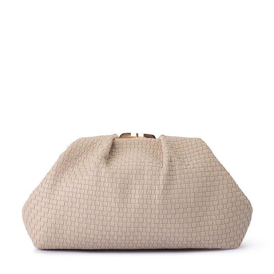 Olga Berg MARTINIQUE Woven Clutch (Natural)