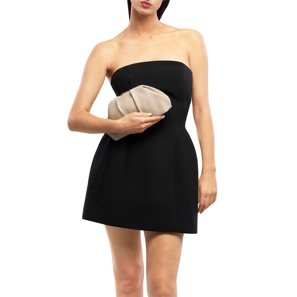 Olga Berg MARTINIQUE Woven Clutch (Natural)