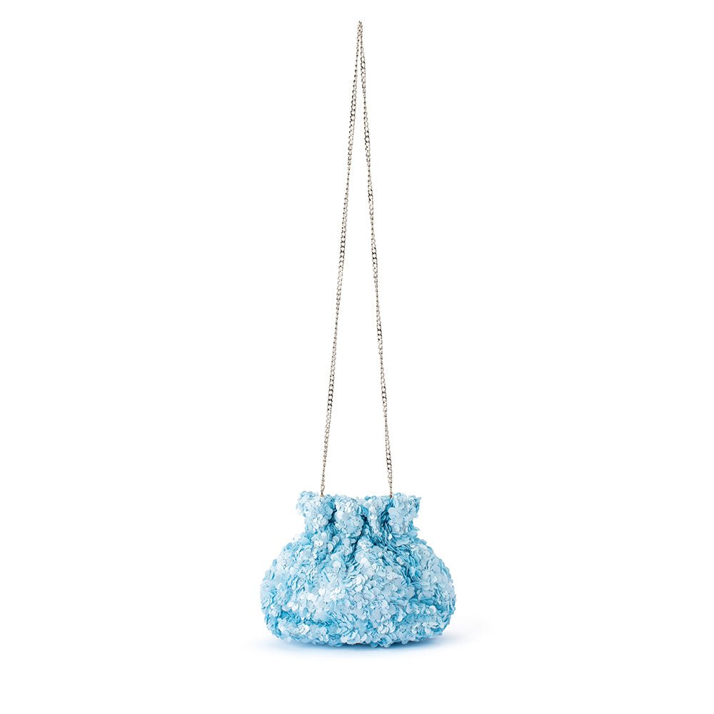 Olga Berg MATTIE Sequin Pouch (Blue)