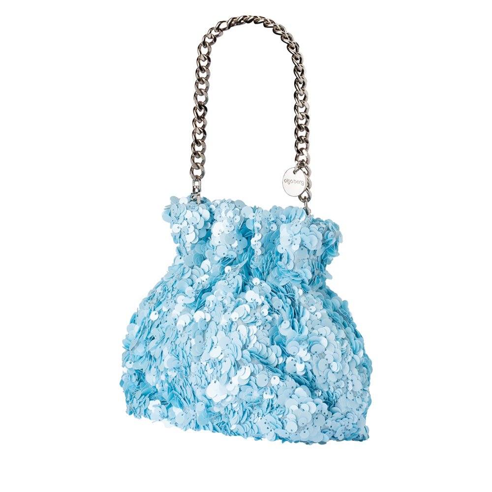 Olga Berg MATTIE Sequin Pouch (Blue)