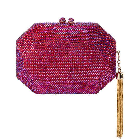 Image of Bags. Productname: MATTY Crystal Clutch in Red colour by brand - Olga Berg