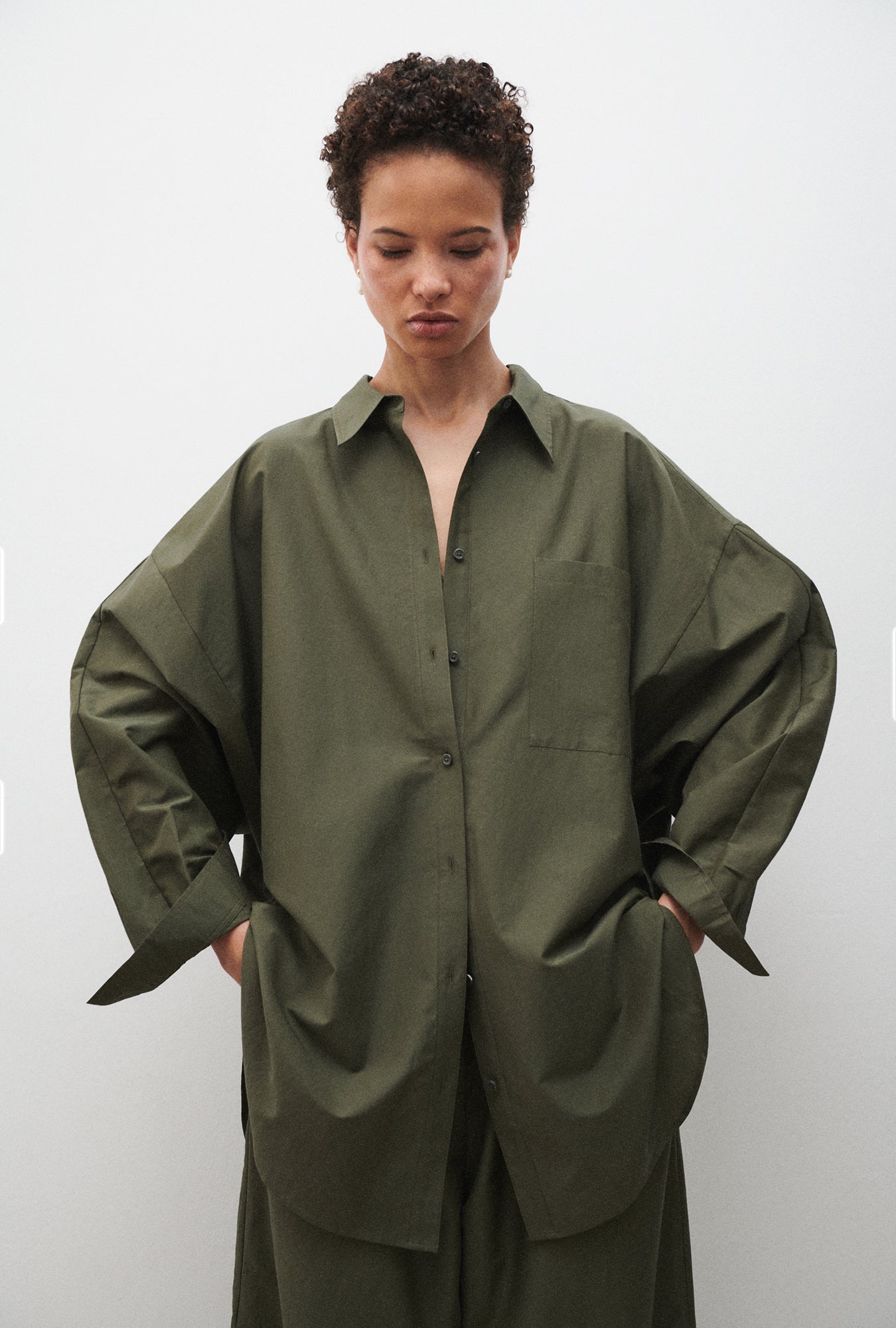 Laundry Cotton Silk Round Shirt (Pine)