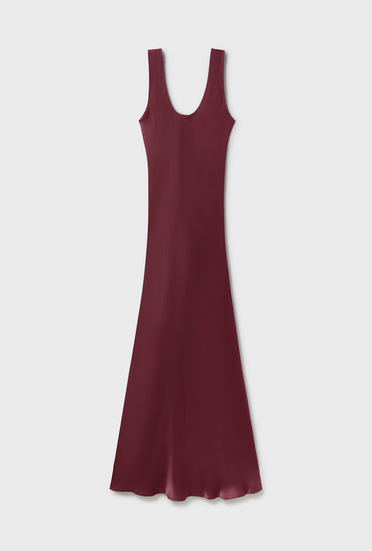 Silk Laundry Scoop Neck Dress (Deadleaf)