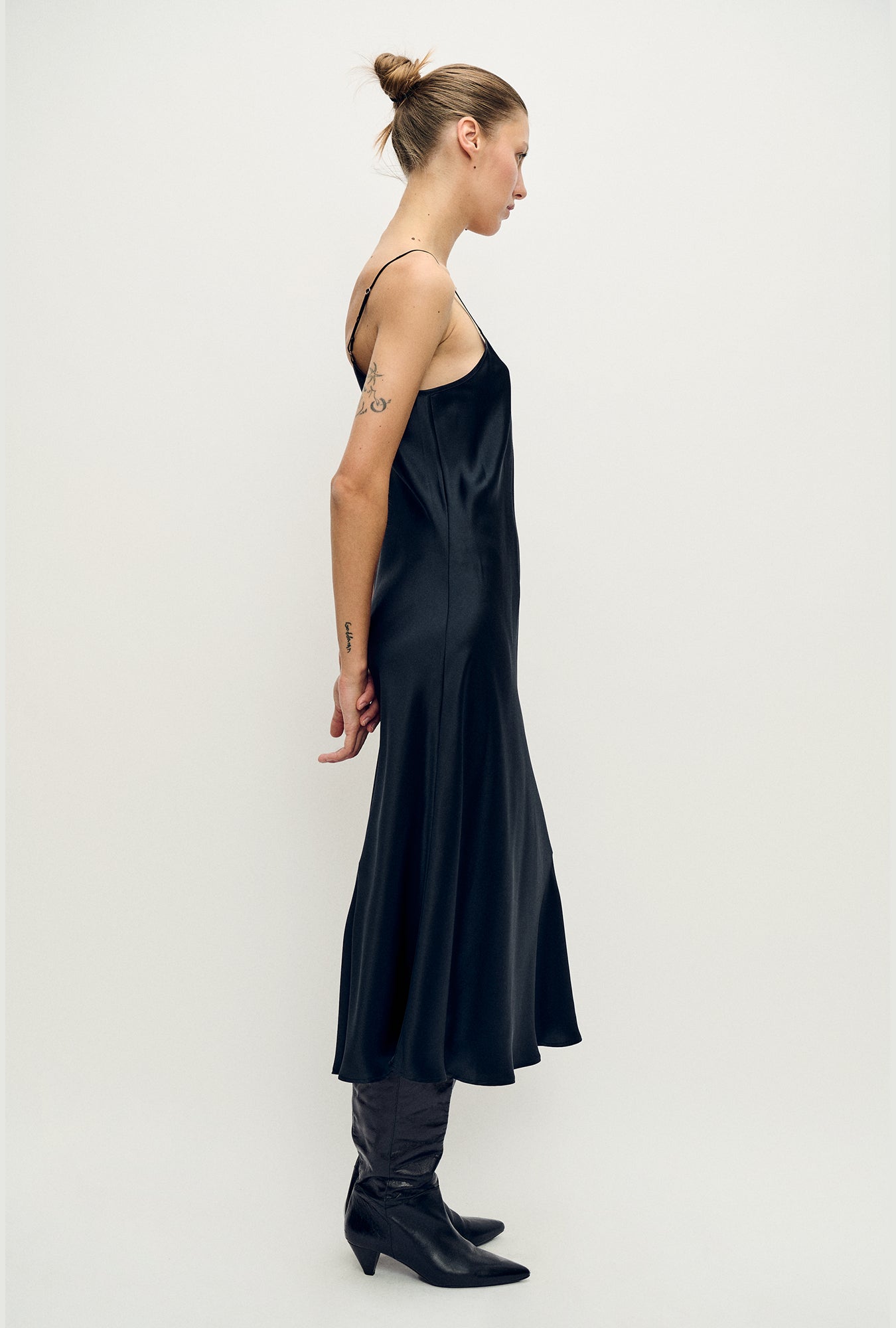 Silk Laundry 90s Slip Dress (Black)