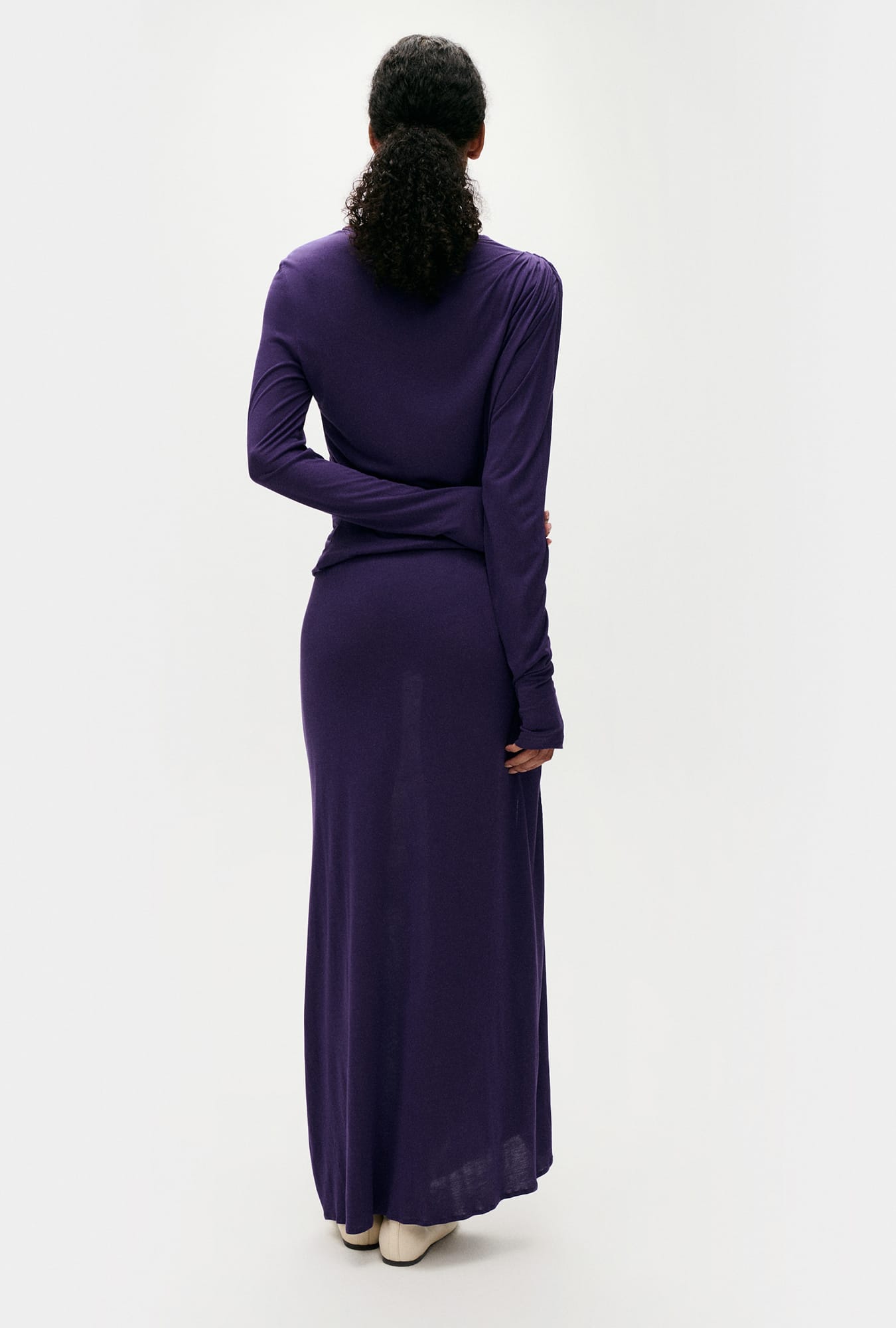 Silk Laundry Jersey Modal Ruched Skirt (Nightshade)
