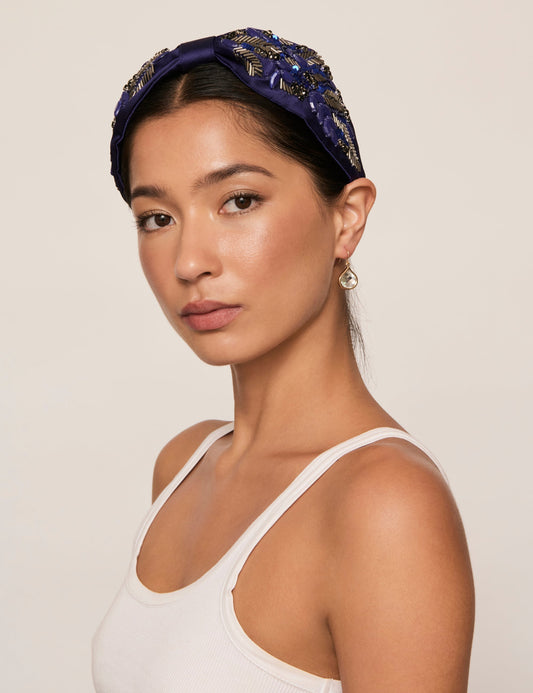 Image of Hair Accessories. Productname: Colette SATIN FEATHER SOFT FORM HEADBAND in Print colour by brand - Colette