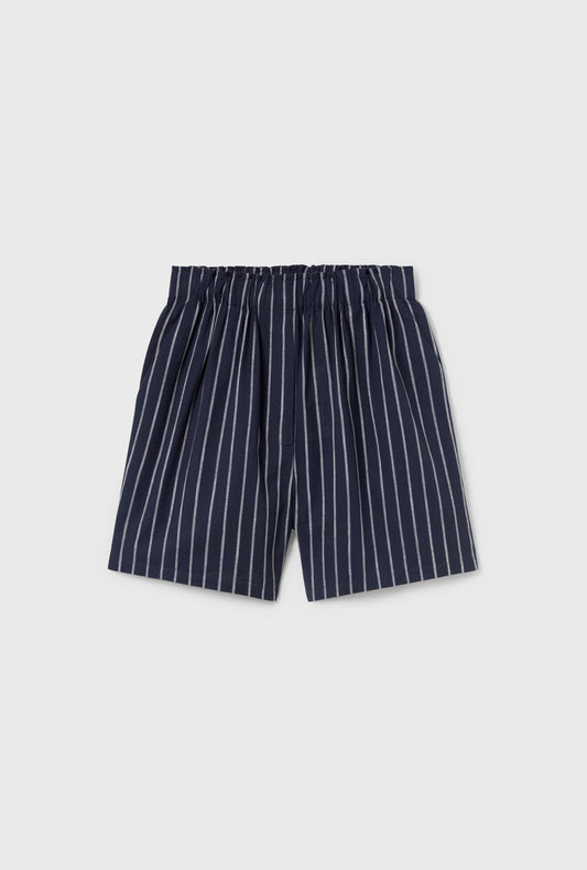 Silk Laundry Cotton Boxer Short (Egret Stripe)