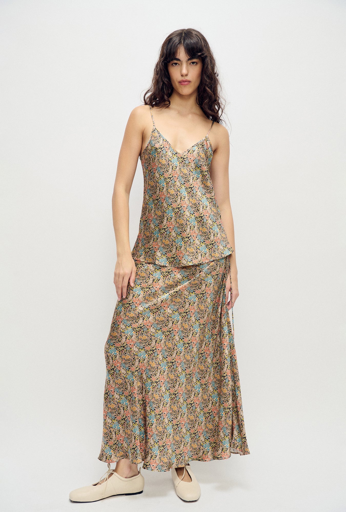 Silk Laundry Bias Cut Cami (Sugar Floral)