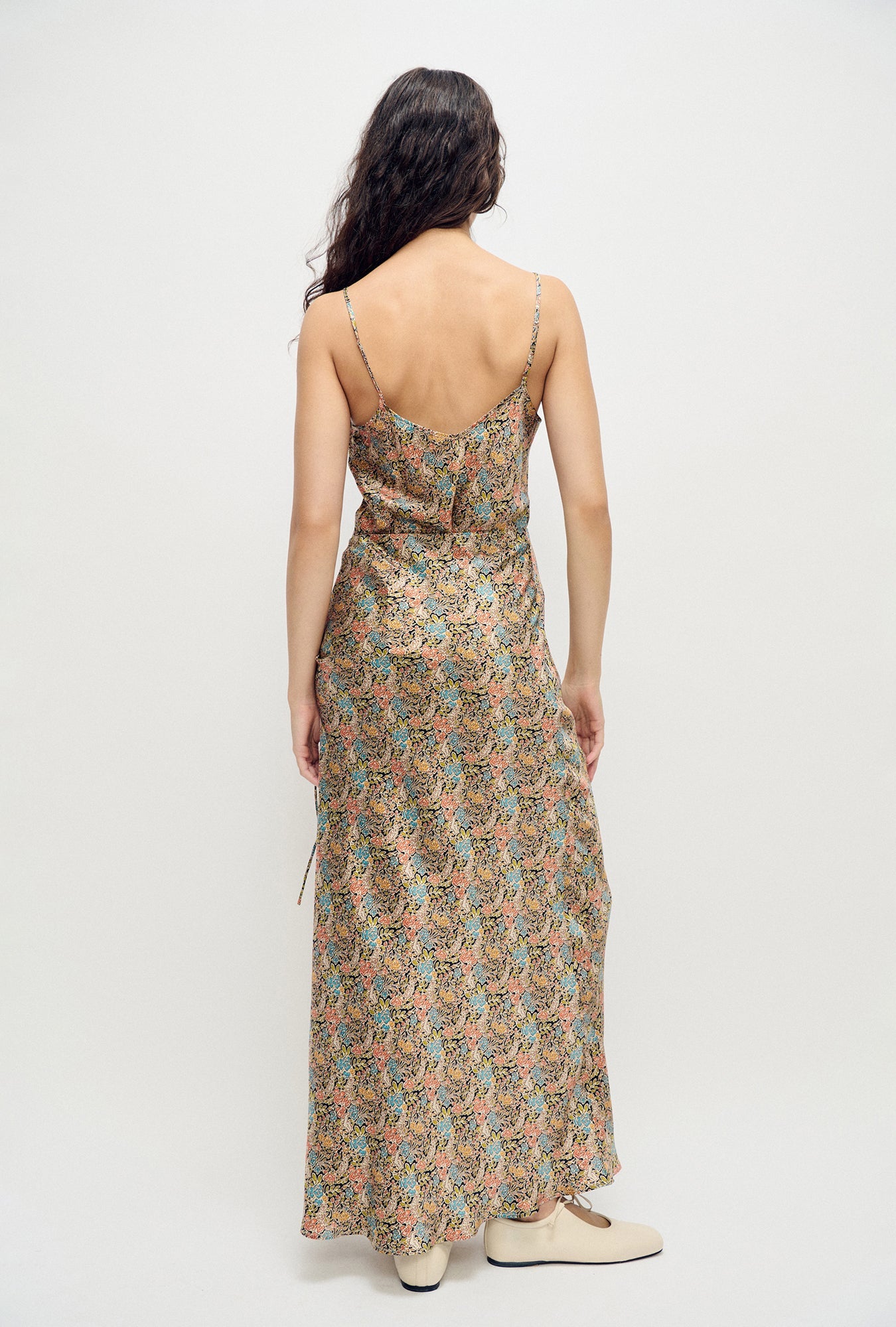Silk Laundry Long Bias Cut Skirt (Sugar Floral)