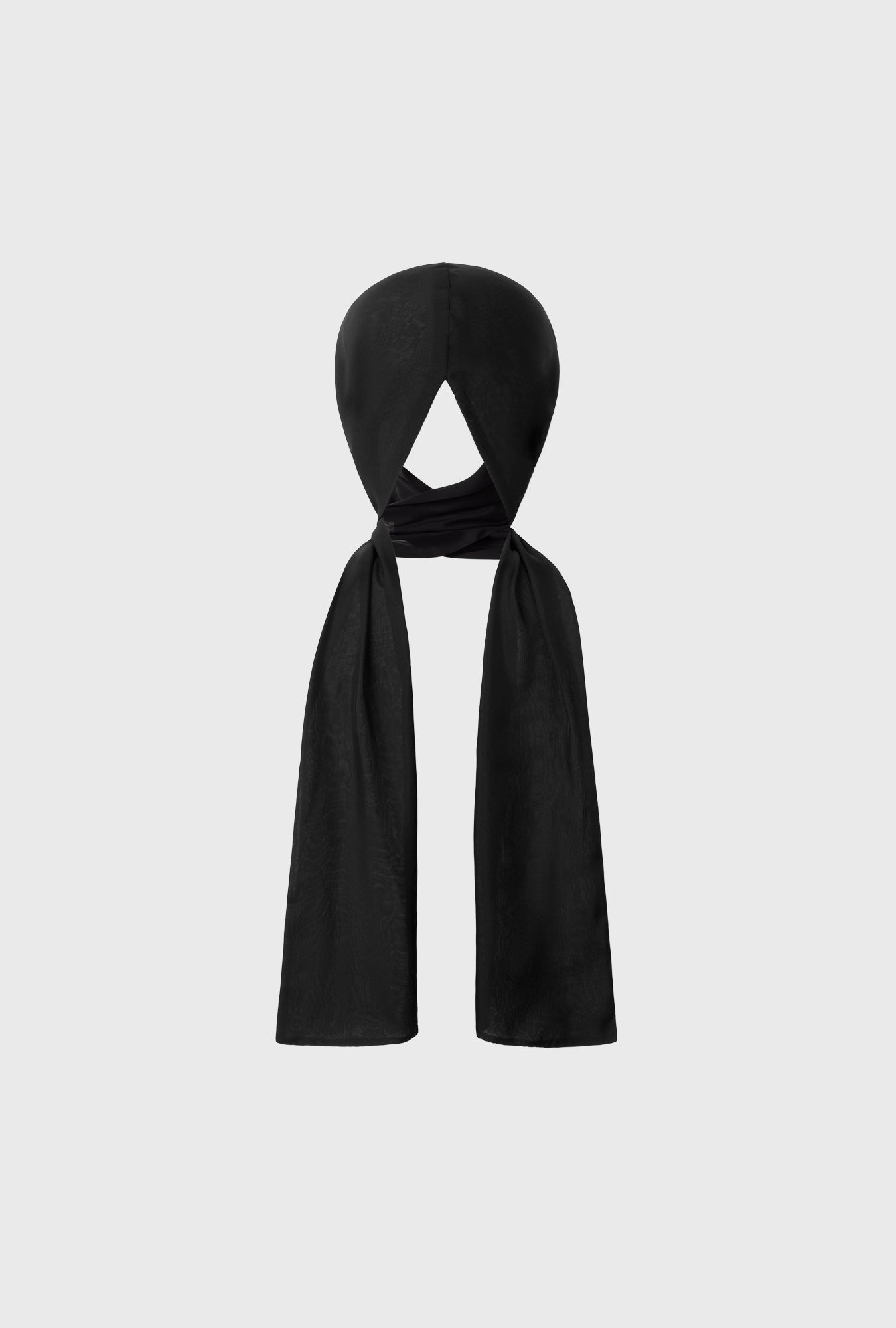 Silk Laundry Chiffon Hollywood Headscarf (Black)