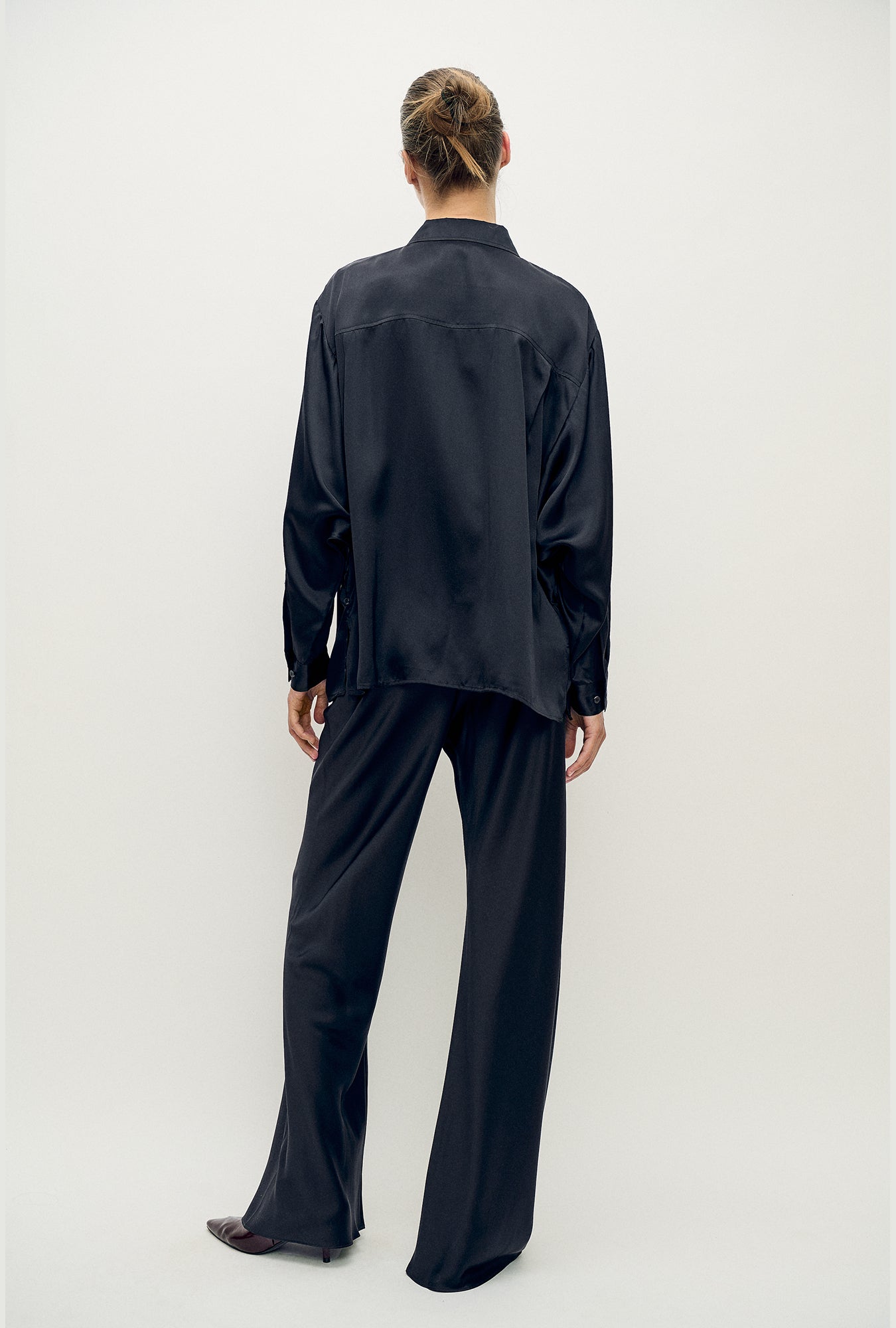 Silk Laundry Bias Cut Pants (Black)