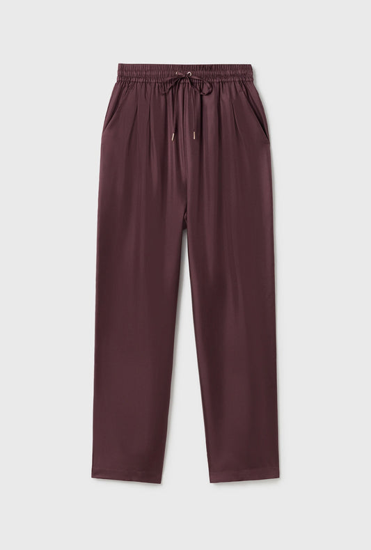 Silk Laundry Twill Slouch Pants (Cacao)