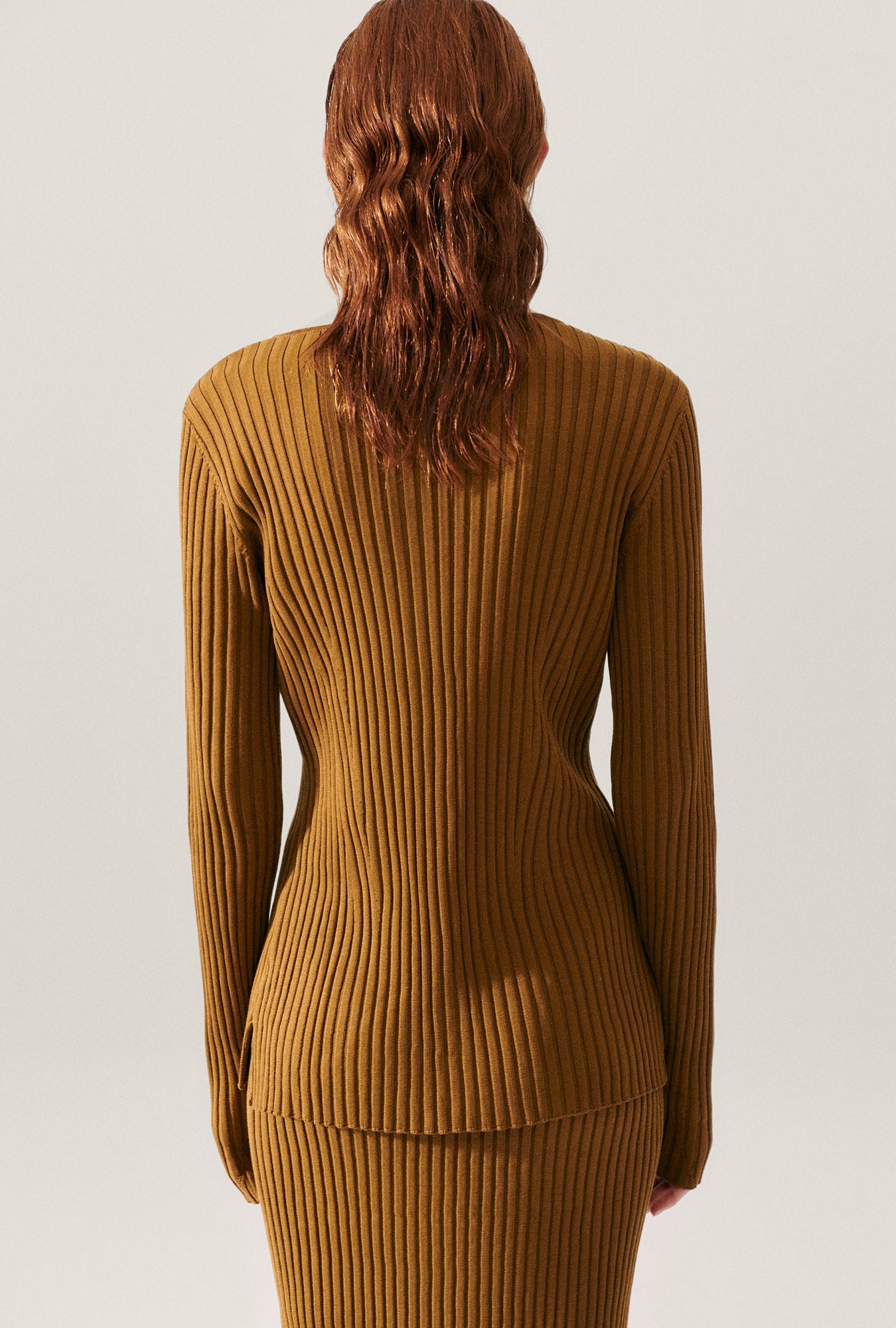 Silk Laundry Ribbed Cardigan (Drought)