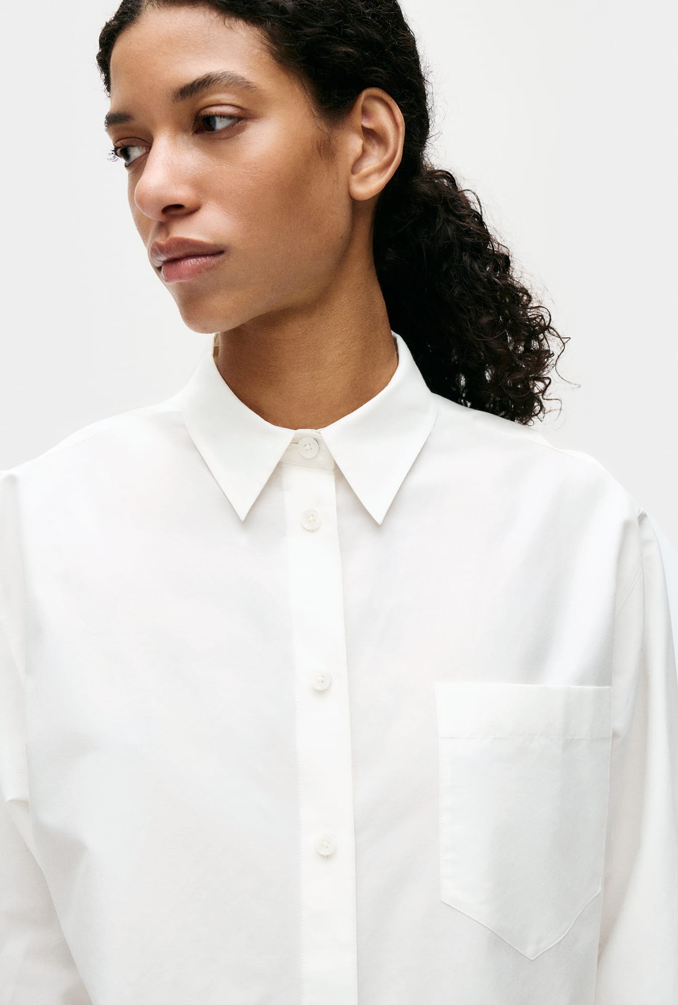 Laundry Cotton Silk Pleated Yoke Shirt (White)