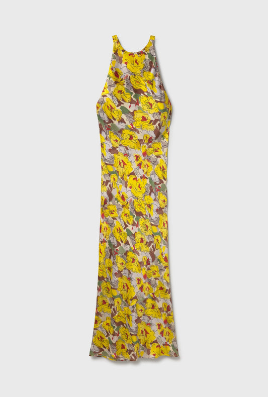 Silk Laundry High Low Dress (Sunflower Floral)