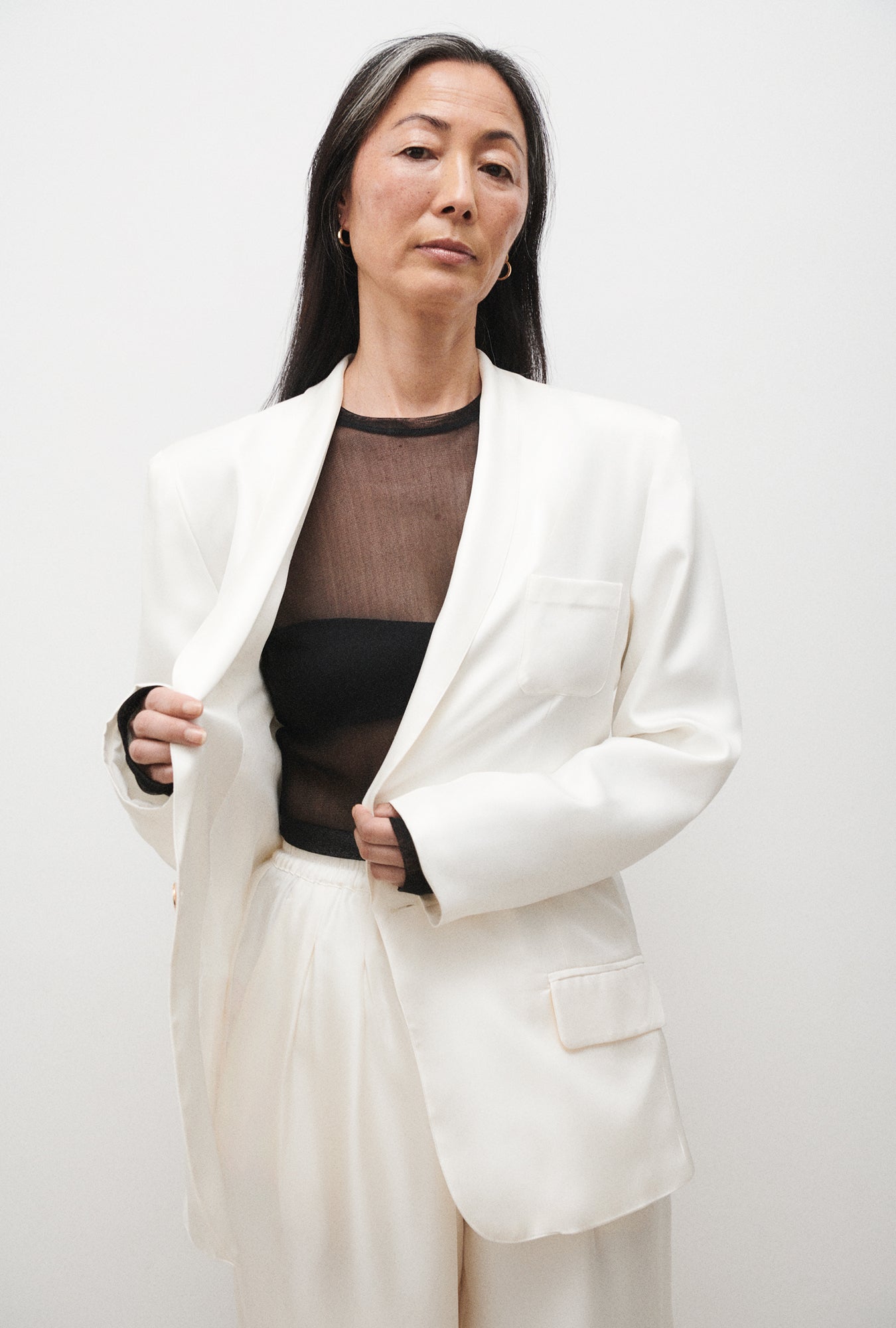 Silk Laundry Twill Miami Blazer (White)