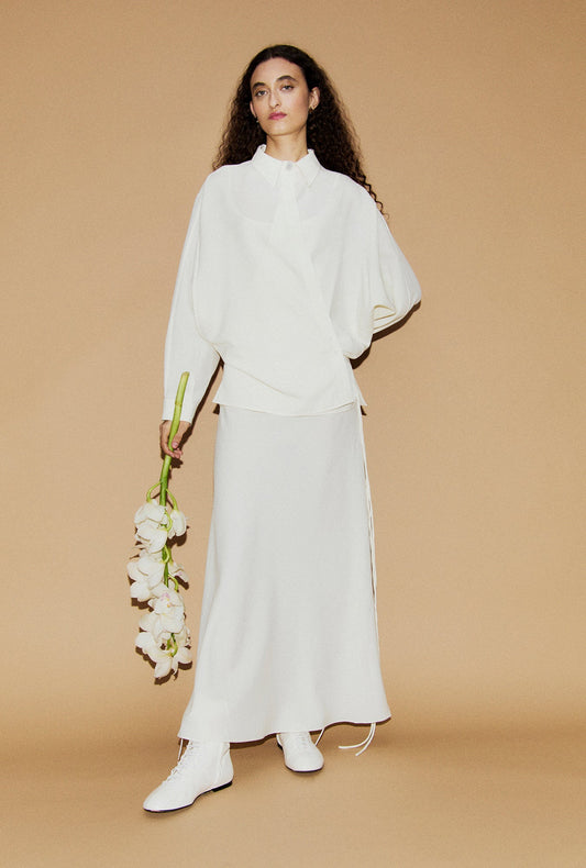 Image of Dresses. Product name - Wool Silk 1996 Dress Off-White in Off-White colour by brand - Silk Laundry