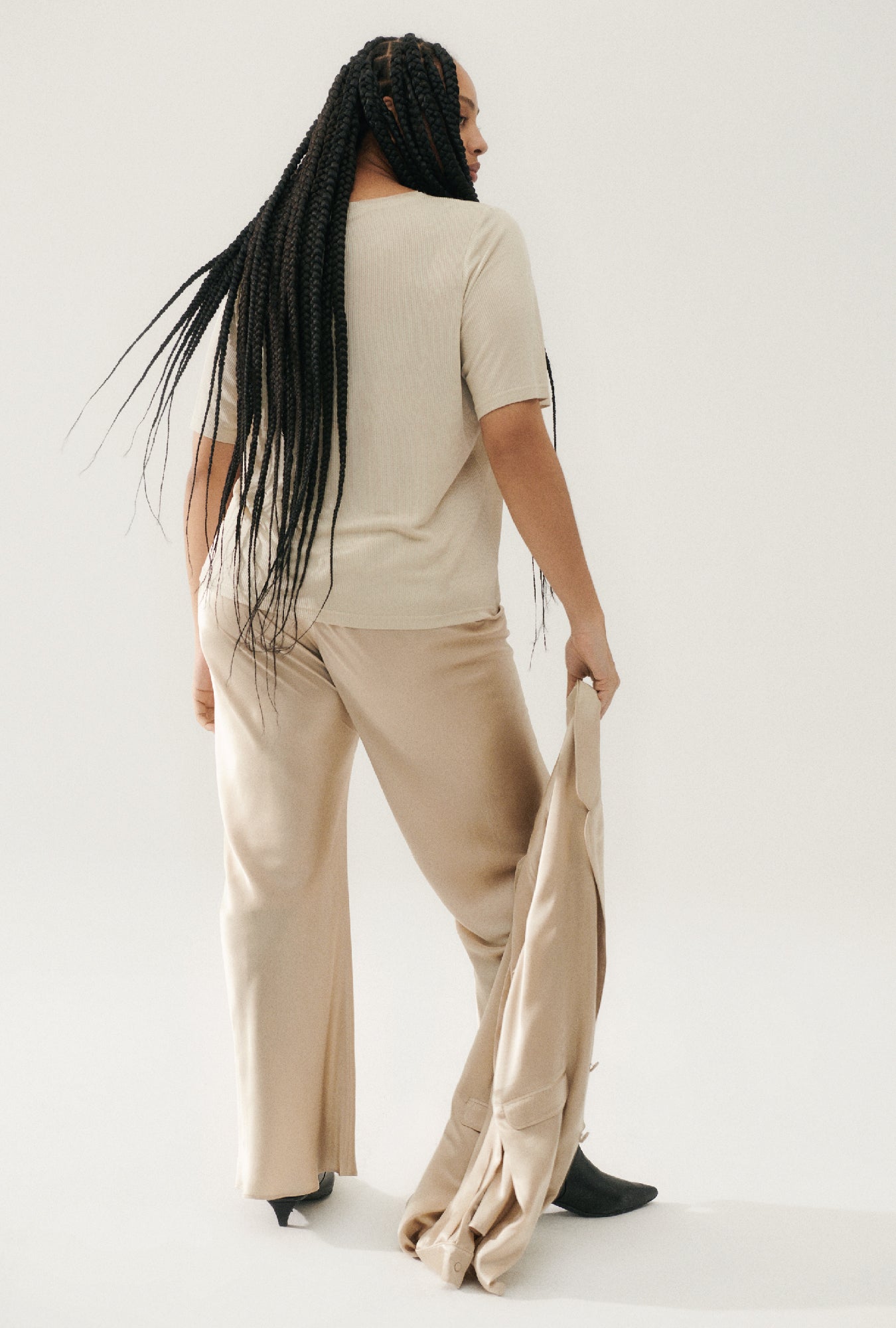 Silk Laundry Bias Cut Pants (Hazelnut)