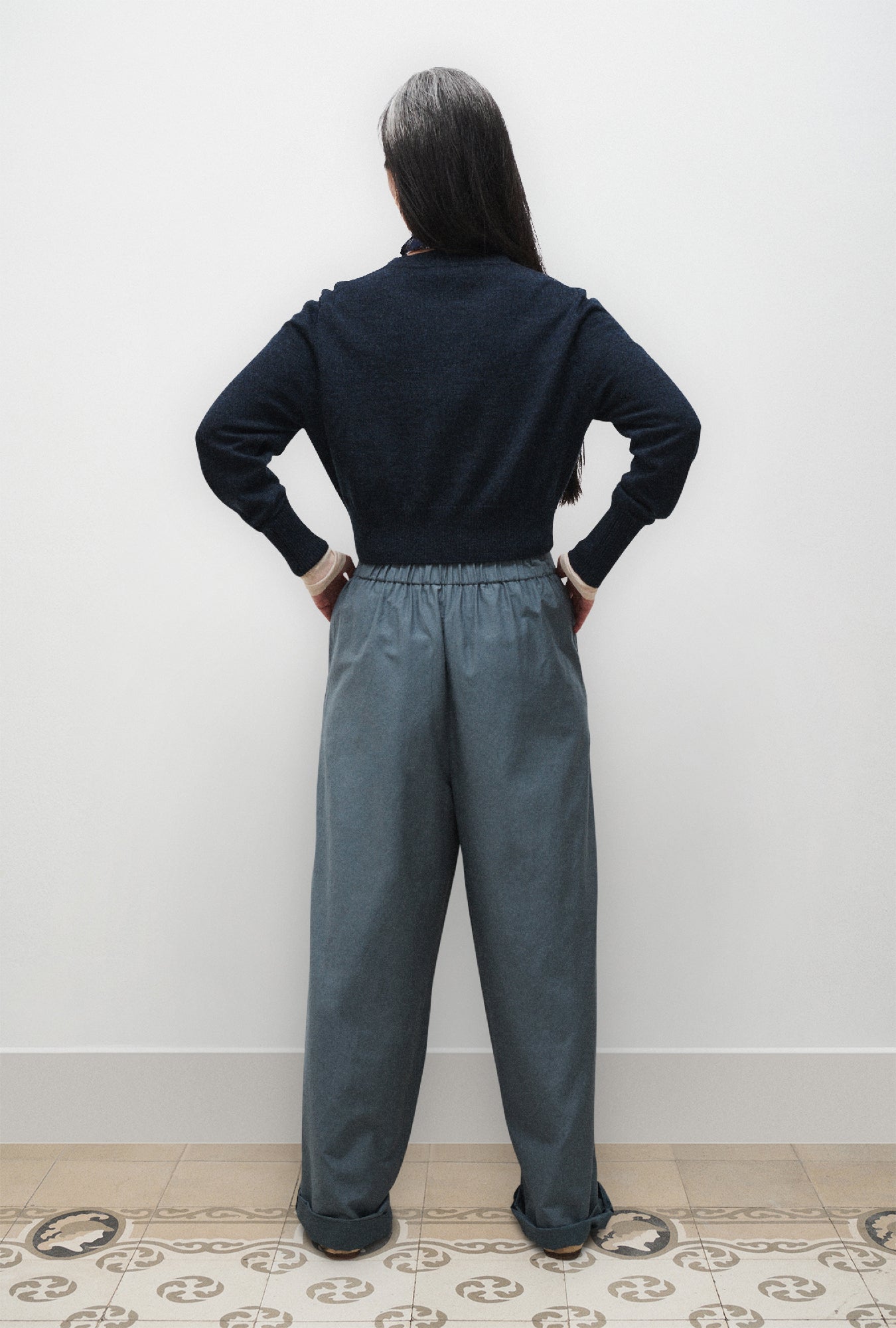 Laundry Cotton Silk Paper Bag Pants (Slate)