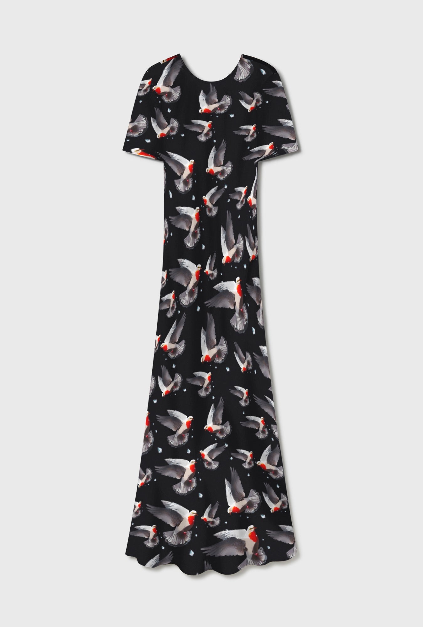 Silk Laundry Short Sleeve Bias Dress (Bleeding Dove)
